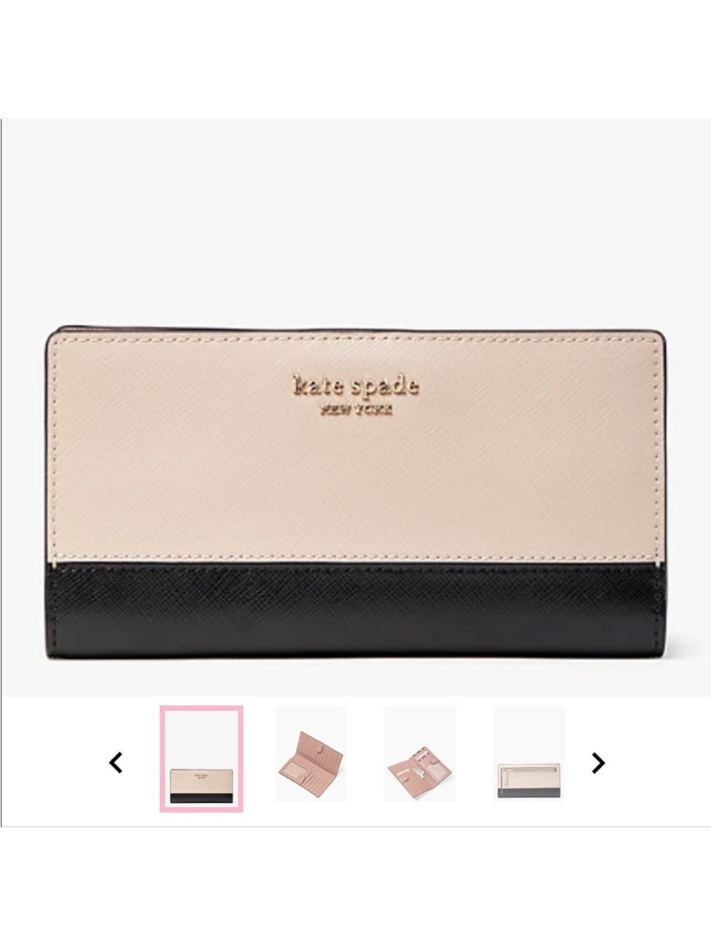 Kate Spade New York Staci or Laurel Way colorblock wallet in pink and black - Picture 6 of 15